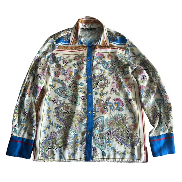 Zara Paisley Button Down Shirt - Picture 3 of 5